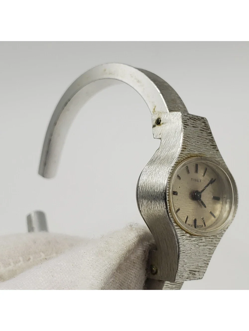 Vintage Timex Mechanical Cuff Band Watch Women For Parts Or Repair